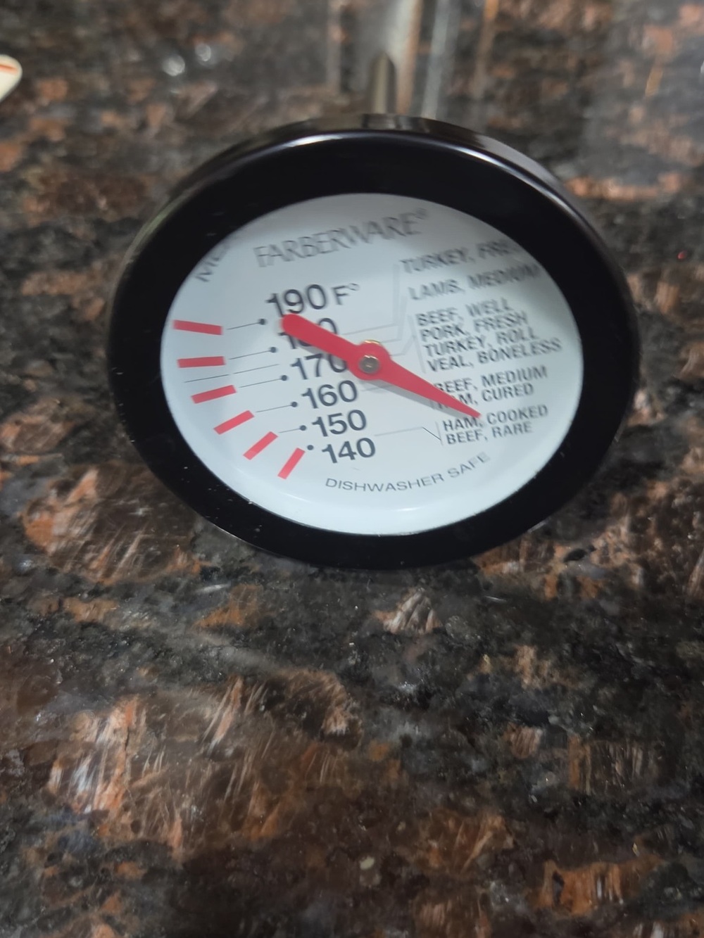 Farberware Analog Meat Thermometer in Black, White & Red
